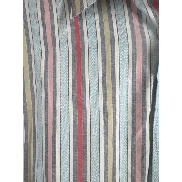 Alan Flusser Shirt Mens Casual Pocket Button Up Colorful Striped Long Sleeve‎ XL - Picture 3 of 5